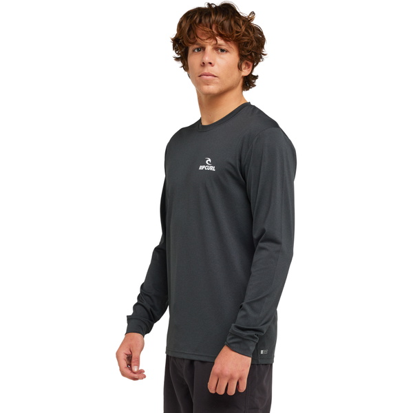 2026 Rip Curl Hommes Gilet à Manches Longues En Lycra Stack UPF 166MRV - Black Marle